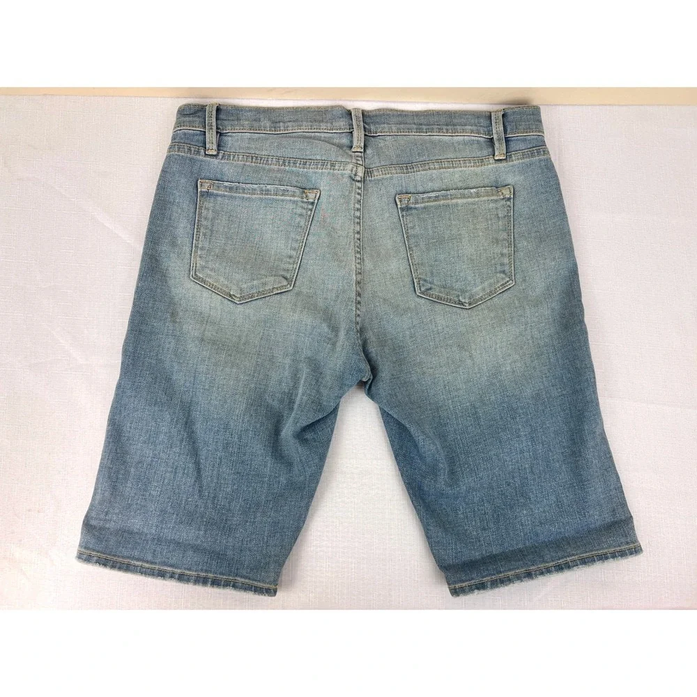 FRAME Le Garcon Cutoff Shorts Womens 28 Blue Excellent Distressed Zuma Beach